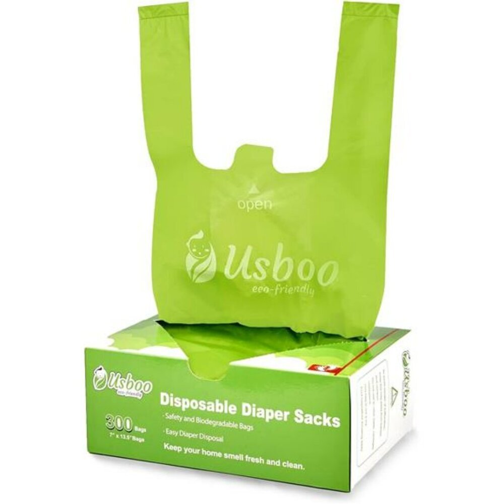 Disposable Diaper Bags 300 Count Biodegradable Easy Tie Baby Poop Sacks